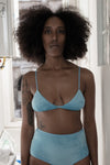 BASERANGE Mississippi bra narrow series collection bamboo fiber bamboo cotton soft underwear France BAS-BRMI-VE-WI23-WEILAN blue